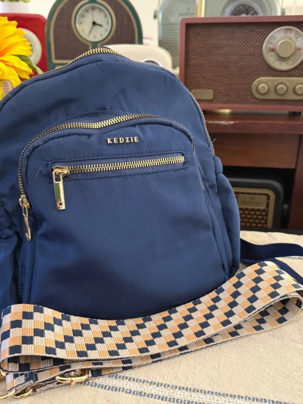 Kedzie Aire Navy Convertible Backpack Crossbody Bag Extra Strap